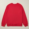 Plus Size Women's Racing Red Solid Crew Neck Drop Shoulder Sweatshirt - Image 5