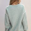 Women's Moonlight Jade Colorblock Contrasting Edge Crewneck Sweater - Stylish and Warm - Image 3