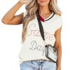 Women's White Vintage Game Day Sweater Vest - Image 13