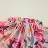 Women's Red Floral Print Ruffled Stitch Loose Fit Shirt - Image 10