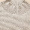 Women's Apricot Thermal Lined Ribbed Knit Mock Neck Sweater - Image 11