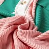 Women's Pink Colorblock Ribbed Oversized Sweatshirt with Buttoned Neckline - Image 11