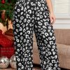 Women's Plus Size Leopard Print Wide Leg Pants with Pockets - Image 6