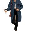 Women's Blue Contrast Flap Pocket Teddy Coat - Stylish & Cozy Winter Outerwear - Image 6