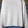 Women's White Collared Button-Up Loose Fit Casual Sweater Cardigan - Image 2