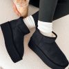 Women's Black Faux Fur Lined Suede Ankle Snow Boots for Winter Comfort - Image 4