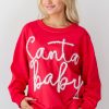 Women's Fiery Red Santa Baby Tinsel Graphic Oversize Sweatshirt - Image 6