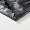 Women's Black PU Leather Lapel Collar Zipper Jacket - Image 14