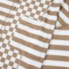 Women's Unique Khaki Lantern Sleeve Patchwork Blouse with Pocket - Image 11