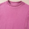 Women's Bright Pink Sherpa Oversized Drop Shoulder Sweatshirt - Image 9