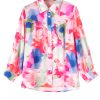 Women's Multicolour Abstract Printed Lantern Sleeve Blouse - Image 9