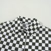 Women's Green Checkerboard Printed Drop Shoulder Casual Shirt - Image 7