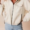 Women's Jet Stream Zip-Up Hooded Sherpa Jacket with Pocket - Image 7