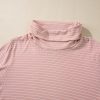 Women's Pink Stripe Cowl Neck Long Sleeve Top with Side Slits - Casual & Comfortable - Image 12