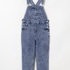 Women's Sail Blue Denim Bib Straight Leg Jumpsuit with Pockets - Image 9