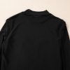 Women's Black Sequin Velvet Sheer Mesh Mock Neck Blouse for Elegant Night Out - Image 10