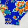 Women's Blue Floral Plunging Neckline One-Piece Swimsuit with Crisscross Back - Image 23