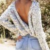 Women's White Confetti Reversible Twist Sweater - Versatile and Stylish - Image 3