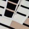 Women's Black Stripe Colorblock Quarter Zip Collar Sweater Vest - Stylish and Modern - Image 16