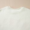 Women's Beige Sherpa HOWDY Patched Pullover Sweatshirt for Cozy Fall Style - Image 10