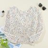 Women's White Confetti Reversible Twist Sweater - Versatile and Stylish - Image 15