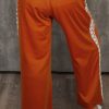 Floral Crochet Plus Size Wide Leg Pants with Gold Flame Drawstring - Image 2