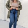 Cozy Seagrass Waffle Knit Plus Size Cardigan with Drop Shoulder and Pockets - Image 6