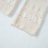 Women's White Geometric Lace Buttoned Long Sleeve Blouse - Image 14