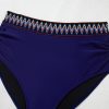 Plus Size Navy Blue Embroidered Trim Wrap Tie Knot High Waisted Bikini - Image 23