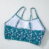 Women's Blue Floral Print Smocked Bikini Set - Stylish and Comfortable Swimwear - Image 17