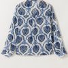 Women's Bohemian Blue Tribal Pattern Long Sleeve Shirt - Image 10