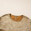 Women's Gold Metallic Luster Crewneck Mini T-Shirt Dress - Chic Casual Style - Image 7