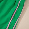 Women's Bright Green Two Tone Contrast Textured Crewneck Tee and Shorts Set - Image 24