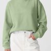 Women's Smoke Green Crewneck Pullover Sweatshirt with Drop Shoulder - Image 3