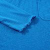 Women's Casual Blue Ribbed Long Sleeve Top with Exposed Seam Detail - Image 11