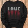 Women's Black Rhinestone LOVE Graphic Crewneck Sweatshirt for Valentine's Day - Image 6