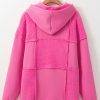 Women's Pitaya Pink Mineral Wash Patchwork Drawstring Hoodie - Image 5