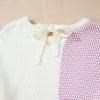 Women's Bonbon Neutral Colorblock Tie Back Sweater - Casual Fall Fashion - Image 13