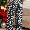 Women's Plus Size Leopard Print Wide Leg Pants with Pockets - Image 2