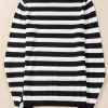 Women's Black Stripe Slim Fit High Neck Knit Sweater - Elegant and Warm - Image 8