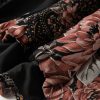 Women's Black Floral Print Criss Cross V Neck Balloon Sleeve Blouse - Image 13