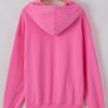 Women's Bonbon Pink Fleece Lined Chunky Hoodie with Kangaroo Pocket - Image 8