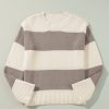 Women's Simply Taupe Colorblock Loose Pullover Sweater - Cozy Casual Knit - Image 3