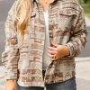 Women's Plus Size White Aztec Geometric Print Jacket with Pockets - Image 7