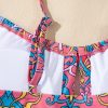 Women's Blue Geometric Print Hollow Out Knotted Waist One Piece Swimsuit - Image 21