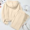 Women's Parchment Solid Color Hoodie and High Waist Pants Two Piece Activewear Set - Image 6