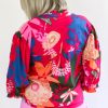 Women's Elegant Rose Blooming Flower Print Ruffled Puff Sleeve Blouse - Image 12