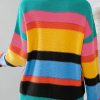 Women's Yellow Colorblock Mixed Textured Drop Shoulder Sweater for Casual Fall Style - Image 3