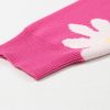 Women's Bright Pink Daisy Flower Crew Neck Long Sleeve Sweater – Cozy & Stylish - Image 16