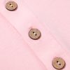 Women's Pink Colorblock Long Sleeve Henley Top with Button Detailing - Image 10